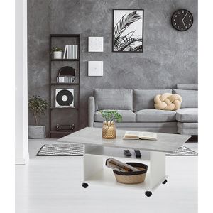 Produktbild für Couchtisch FMD-Möbel Azur, aus Holz, beton / weiß