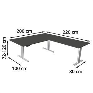 Produktbild für Schreibtisch Kerkmann Move 3 Tube, anthrazit / silber