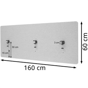 Produktbild für Tischtrennwand Mendler HWC-G75, grau