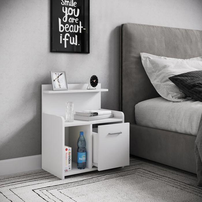 VCM Beistellschrank Nilasa 916963, weiß, mit Schublade, 47x60x29cm