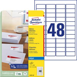 Adressetiketten Zweckform J4791-25, weiß