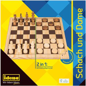 Produktbild für Brettspiel Idena 40174, 2-in-1 Schach und Dame