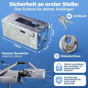 Produktbild für Anhängerschloss Deagle mit Diskusschloss