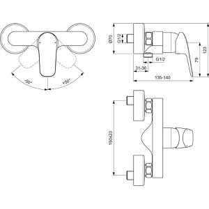 Produktbild für Duscharmatur Ideal-Standard CeraFlex, B1720AA, verchromt