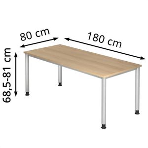 Produktbild für Schreibtisch Hammerbacher H-Serie, eiche / silber