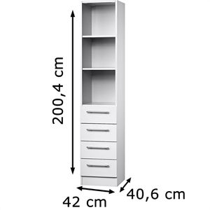 Produktbild für Kombischrank Hammerbacher Solid 7600, weiß