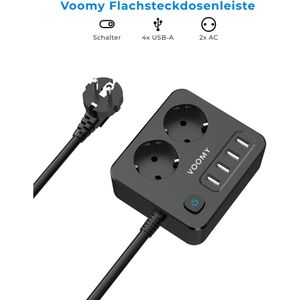 Produktbild für Steckdosenleiste Voomy Power S2, mit 2m Kabel