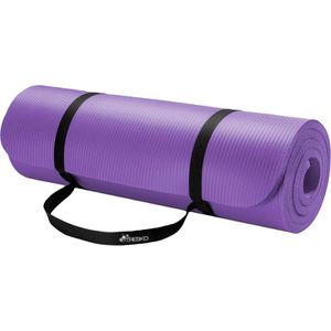 Yogamatte Tresko mit Tragegurt, lila, 1 cm stark