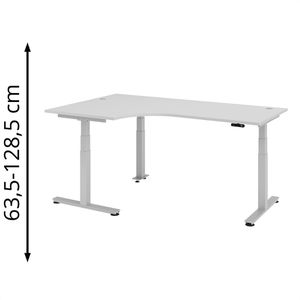 Schreibtisch Hammerbacher XDSM 82, lichtgrau / silber