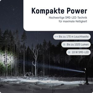 Produktbild für Taschenlampe Ansmann Survival TS1000RF, LED, aufladbar