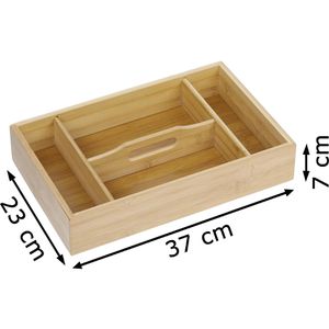 Produktbild für Besteckkasten Relaxdays 10018885, braun, aus Bambus