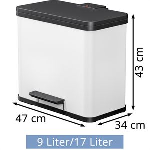 Produktbild für Mülleimer Hailo Öko duo Plus L, weiß