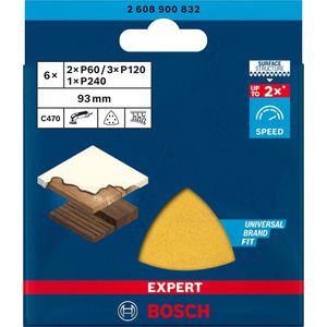 Produktbild für Schleifpapier Bosch Expert C470, Körnung 60-240, Set
