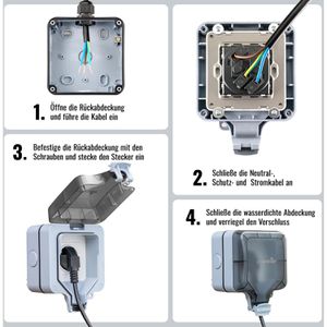 Produktbild für Steckdose Poppstar IP66, Aufputz
